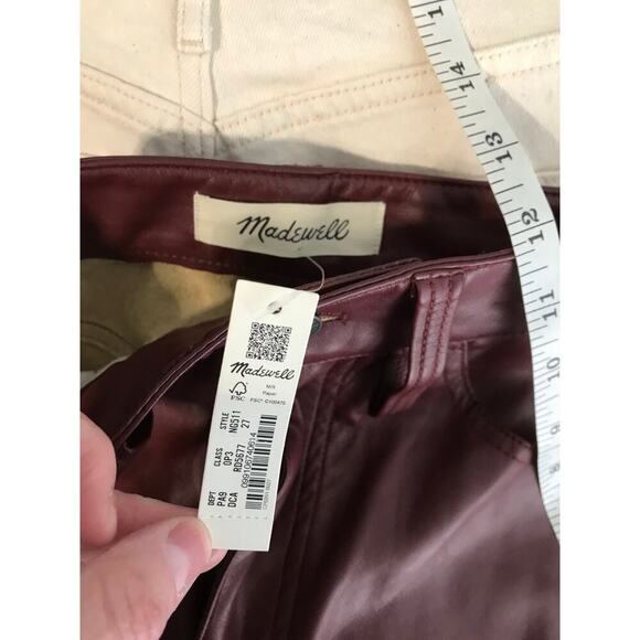 Madewell the perfect vintage straight jean women’s size 27 red vegan leather￼ - Picture 6 of 10